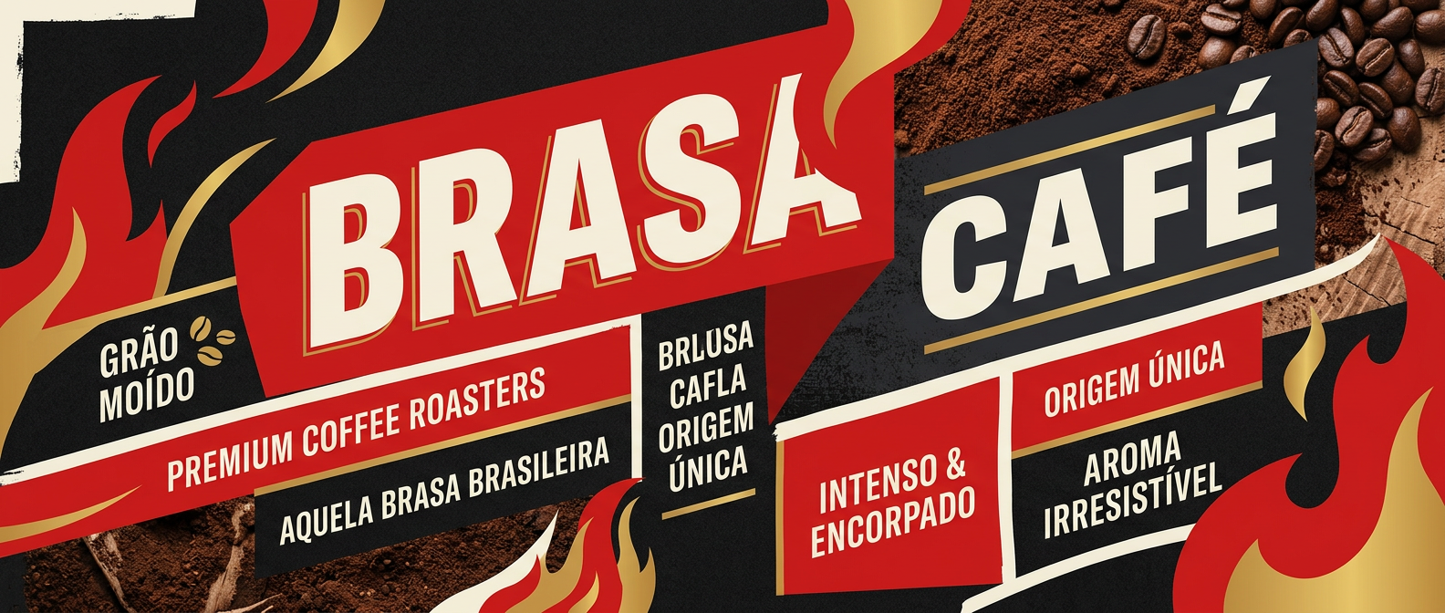 Sistema gráfico BRASA con líneas, bloques, curvas y texturas de café